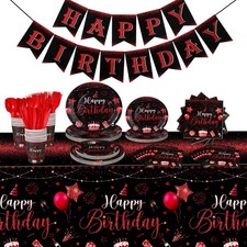 Vesici 171 Pcs Happy Birthday Party Supplies 24 Set Disposable Party Tablewar...