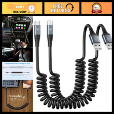 Fast Charging USB Type C Charger Cable, 2-Pack Coiled 3ft, USB A to Type C