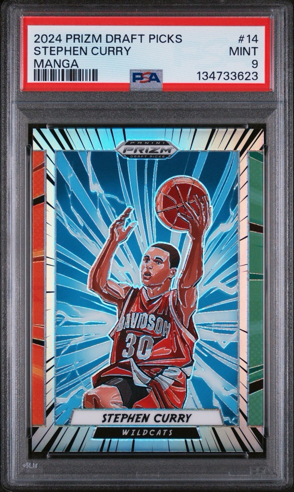 PSA 9 2024 Prizm Draft Picks STEPHEN CURRY Manga Insert Case Hit SSP Davidson