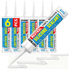 Silicone Caulk  Sealant Clear, 6 Pack - 100 Waterproof Silicone Sealant, Silic