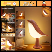 2 in 1 Cordless Desk Lamp - Touch Sensor, 3 Color Temperatures, Rechargeable Nig