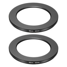 58mm Male 42mm Female Step Down Ring Adapter 2 Pcs for ND IR DSLR Lenses, Black