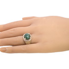 ESTATE VINTAGE SOLID 10K YELLOW GOLD GREEN CABOCHON RING SIZE 6.25 #7835 — photo 5