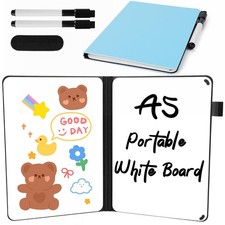 A5 Portable White Board Dry Erase 8.4x6 Inch Double Sided Folding 2 Pens Small