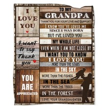 Grandpa Gifts Birthday Blanket 80x60 Inch Soft Flannel Throw Christmas Father