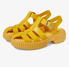 Sorel Womens Streetworks Platform Yellow Fisherman Sandals Size 9.5