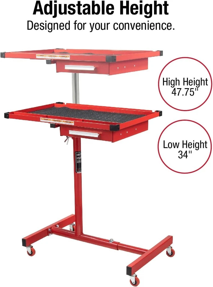Mesa de trabajo mecánica ajustable de alta resistencia Sunex Tools 8019 con cajón Foto 2 de 4