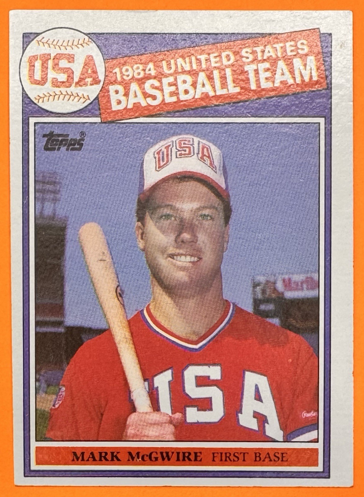 1985 Topps Mark McGwire #401 Rookie USA Baseball Team Card
