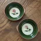 Vintage Stangl Pottery Thistle Pattern Floral 6” Lugged Bowl Set of 2