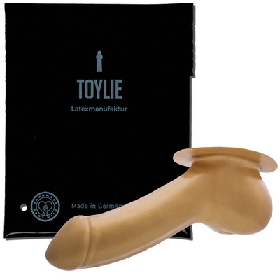 Toylie ADAM Latex-Penishülle mit Basisplatte, Eichel & Hodensack für Latexmode