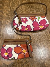 Liz Claiborne Floral Print Purse with Matching Coin Purse New No Tags Vintage