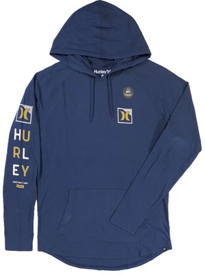 Men s Hurley Icon Box Long Sleeve Hooded Tee T-Shirt Soft 100% Cotton Size M