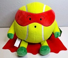 FAO Schwarz NY Heroes of the Game Plush Tennis Ball w/ Red Cape NEW
