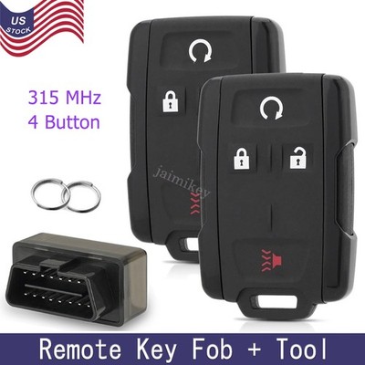 New! 2 Remote Key Fob 4 Button Programmer Tool For Chevrolet Silverado 2014-2019