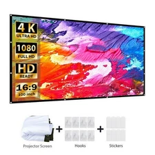 VANKYO Foldable Projector Screen 16:9 HD Outdoor Home Cinema Theater 3D Movie