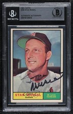 BAS 1961 Topps Stan Musial #290 BGS Authentic Auto HOF 0q3