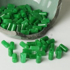 8x5mm 11x8mm Green Natural Burma Jade jadeite Cylindrical Bead DIY Loose Beads