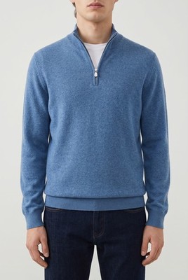 BRUNELLO CUCINELLI MEN'S CASHMERE QUARTER ZIP SWEATER MSRP $1485