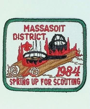 Massasoit District Scout Patch 1984 Spring Up for Scouting