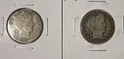 1915-S & 1915-D Barber Quarters, Silver, 25 Cents, F, See Pics, circulated