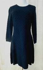 Elodie Nordstrom size Large Sweater Dress Black crew neck long sleeve textured