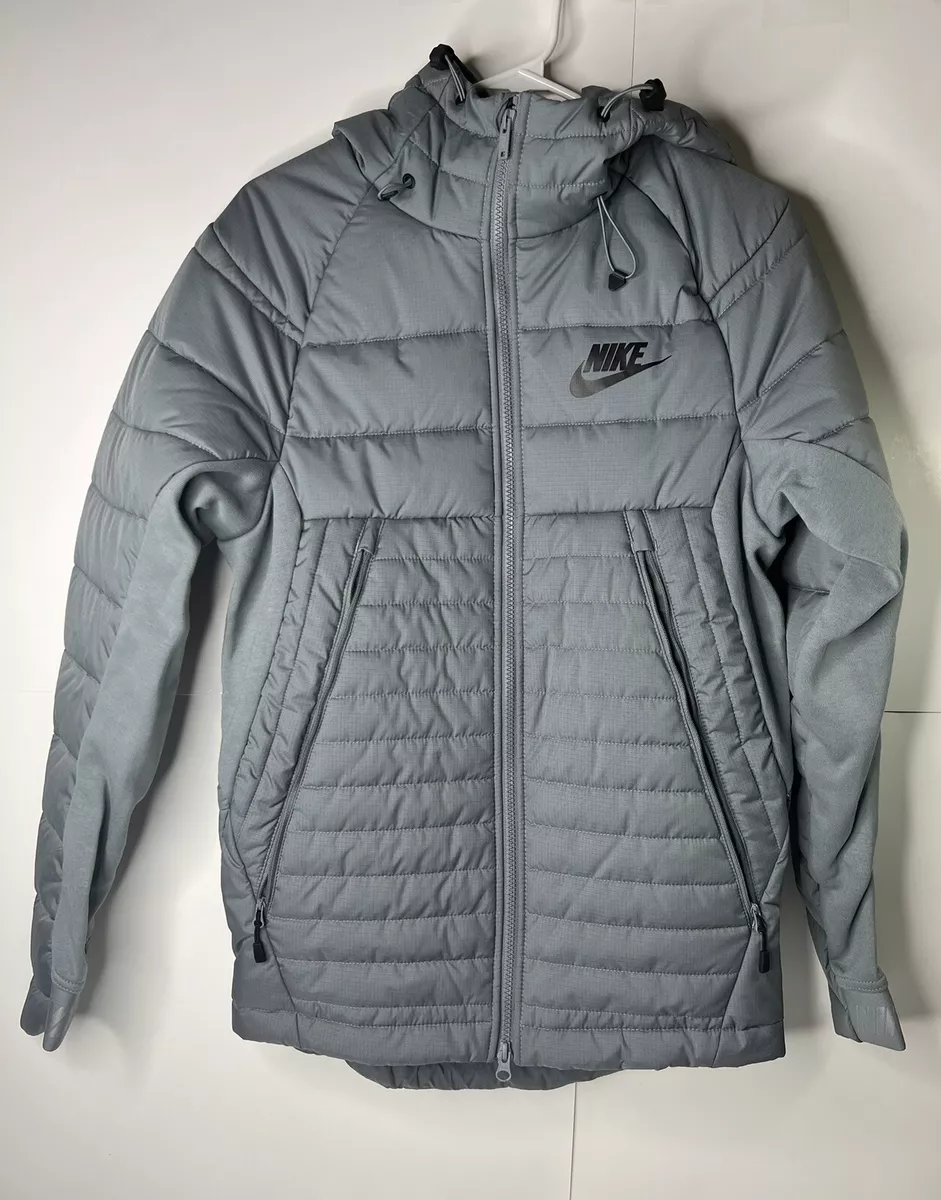 NIKE SPORTSWEAR SYNTHETIC FILL HYBRID JACKET MENS XS GREY PADDED
