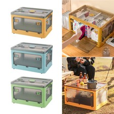 Clear Plastic Storage Box Boxes With Lid and Wheels Home Office Camping Foldable