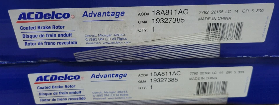 CONJUNTO DE 2 rotores de freio a disco FWD traseiro ACDelco Advantage 18A811AC SC - Imagem 2 de 2