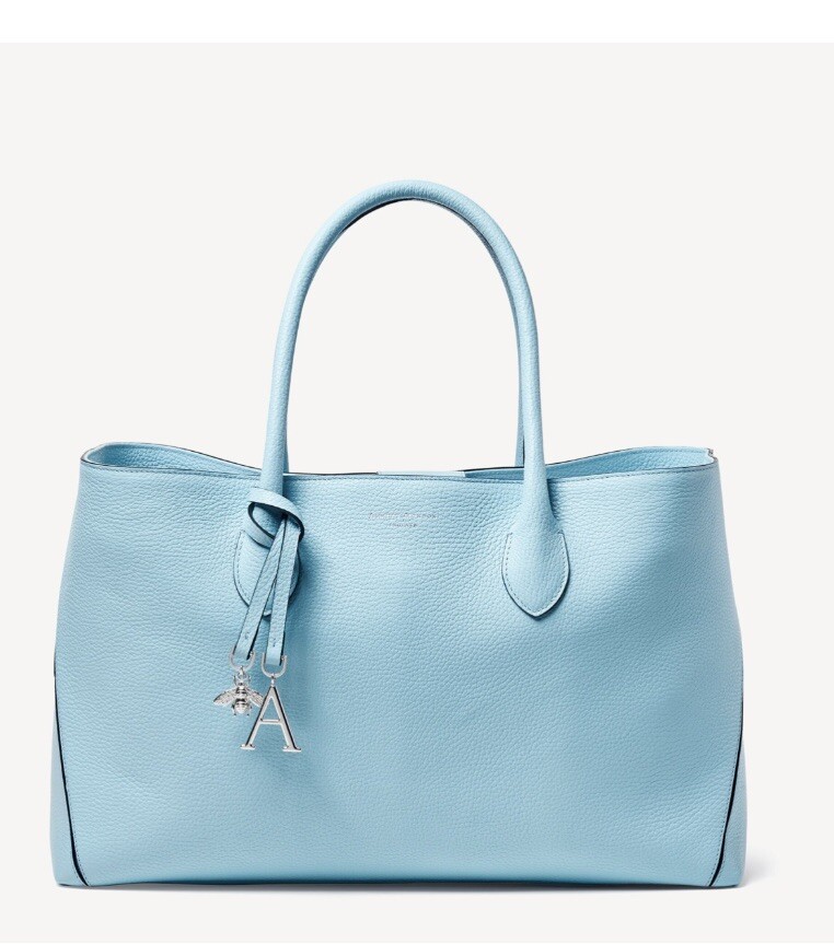 Aspinal Of London London Tote Leather Bag Azure Blue Pebble  (RRP £650) Now £600 image 2