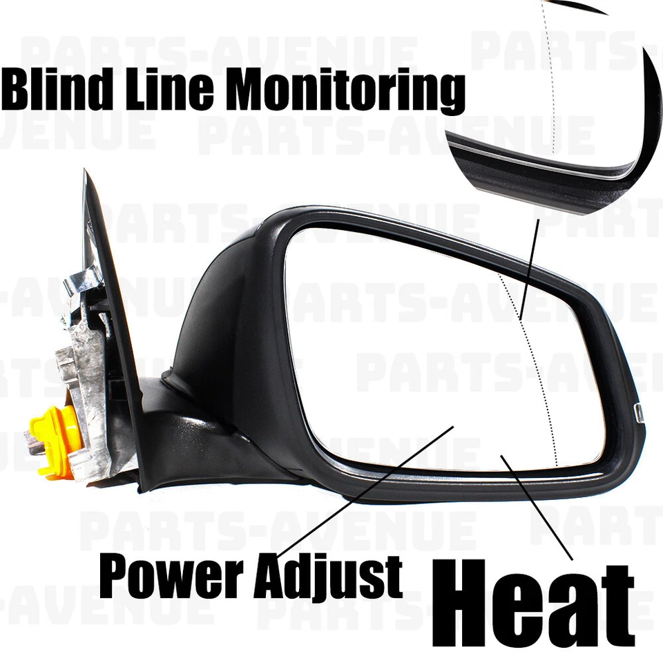 Espelho lateral direito 5 pinos preto passageiro para BMW F35 2010-18 dobra elétrica aquecida - Imagem 2 de 4