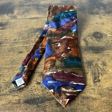 VTG Front Line 100% Polyester Men’s Necktie Made In USA SW Abstract Art Pattern