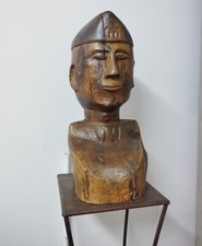 VECCHIA SCULTURA di B. MUSSOLINI in Rovere massello H. 56 cm