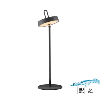 LED Tischlampe Akku Garten Balkon Licht drehbar Touchdimmer USB laden schwarz