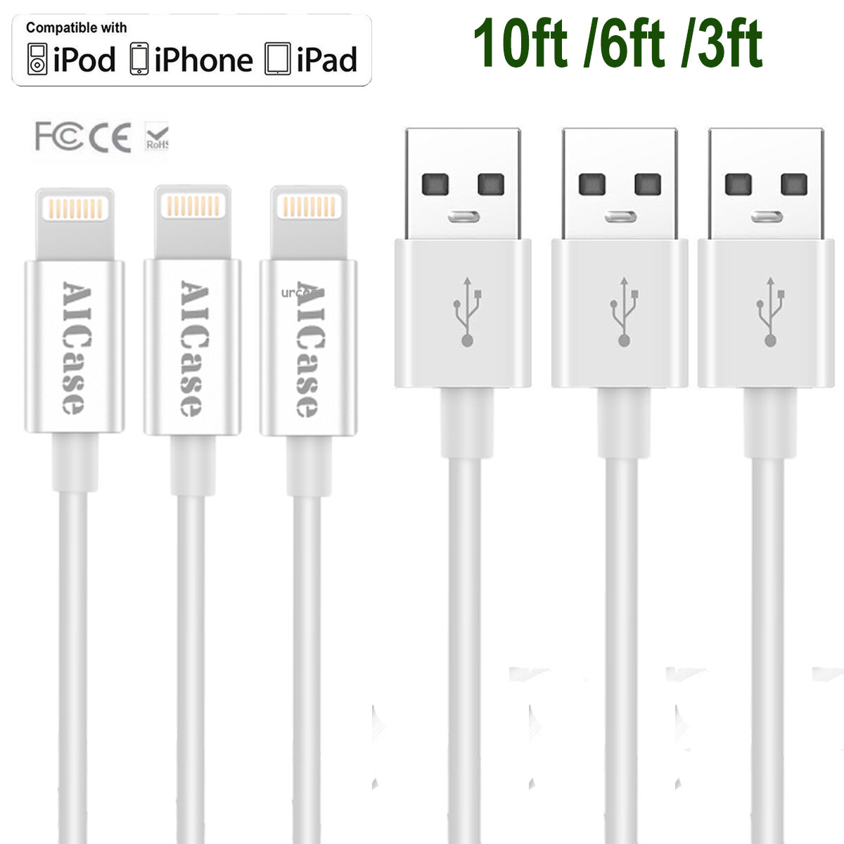 LOT USB A To Pin Sync Fast Charger Cable For iPhone 14 13 11 Pro XS Max