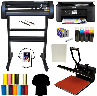 28 Laser Vinyl Cutter Plotter 15x15 Heat Press,Wireless All in One Epson Printer
