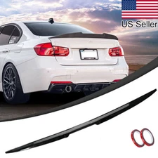 Glossy Black Adjustable Rear Trunk Tail Roof Spoiler Lip Wing Sedan Universal