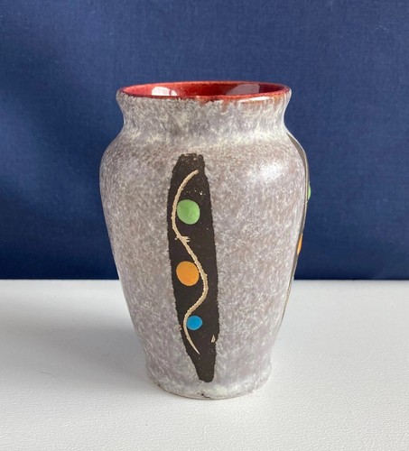 Small 8cm West German Pottery Vintage Vase Bay Keramik with label 1970s Retro - Picture 4 of 6