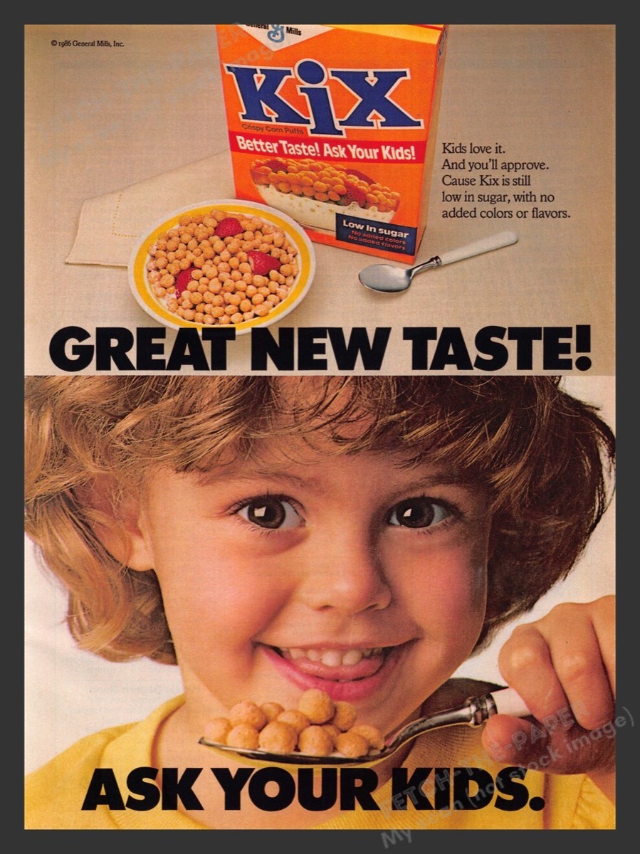 Kix Cereal Great New Taste Ask Your Kid 1980s Print