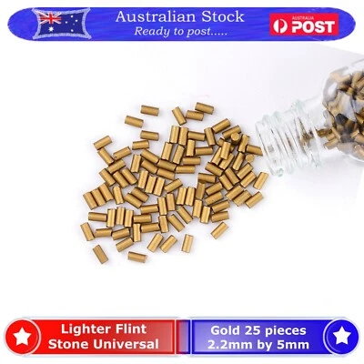 25 Universal Flint Stone Replacements Lighters Zippo Gold Cigarette Welder Kero - image 1 of 4
