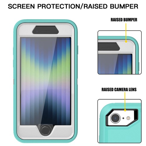 Für iPhone SE 2. 3. Hülle Hybrid Robust Stoßfest Cover Displayschutz - Bild 6 von 31