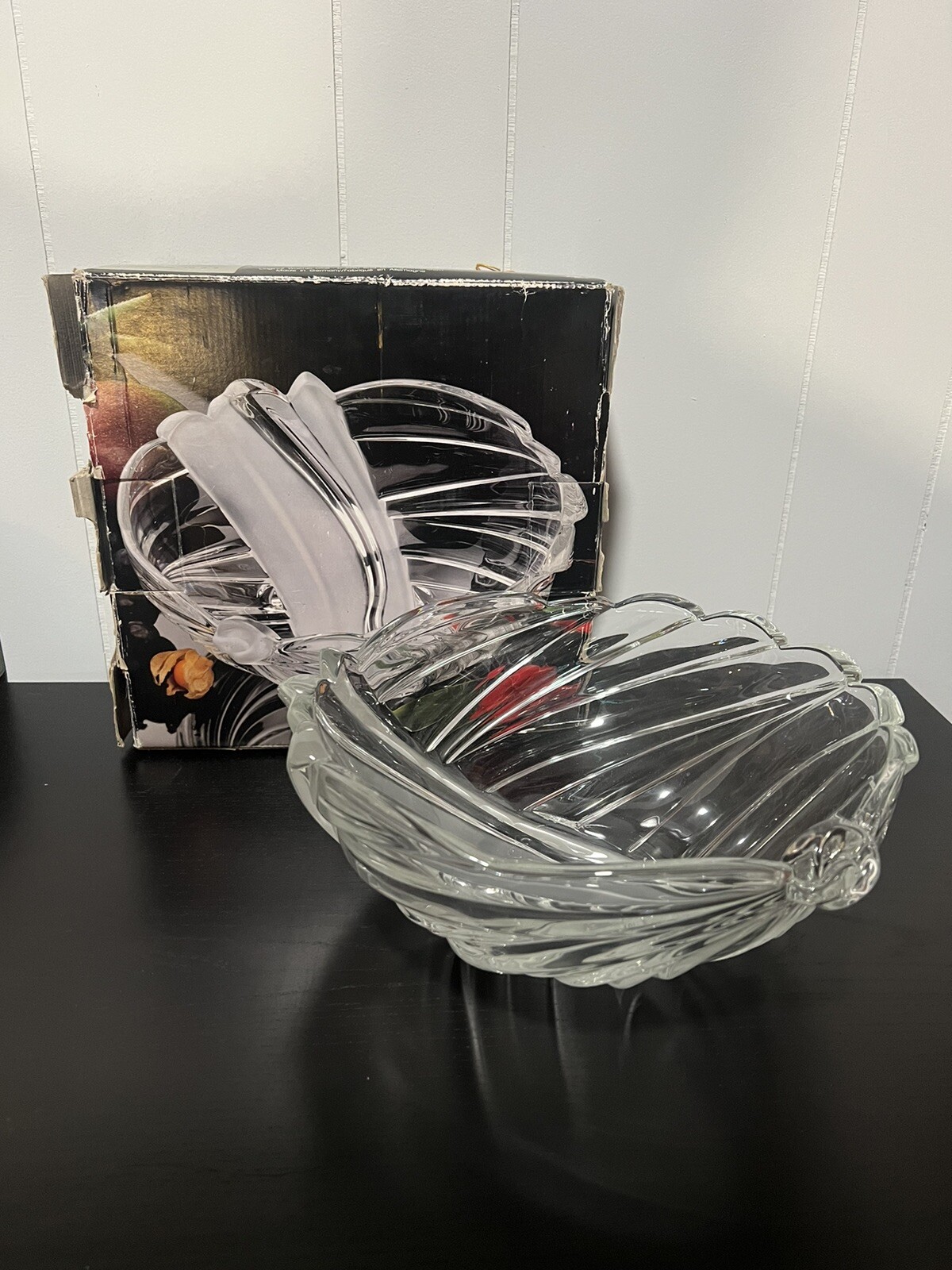 Mikasa Crystal Nautica Frost Hostess Bowl 10 3/4