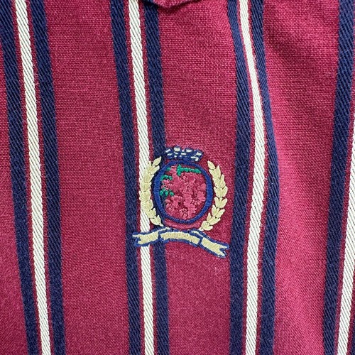 90s Tommy Hilfiger Vintage Fit Red Striped Short Sleeve Button Up Shirt XL VTG - Picture 3 of 8