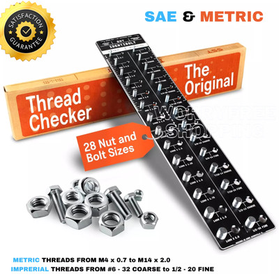 Bolt Nut Thread Checker Identifier Gauge Tool SAE/Metric Garage Mechanic Shop 