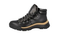 Prada Leder Brixxen Stiefelette Winter Boots Schuhe - Schwarz - Neu - 6 40