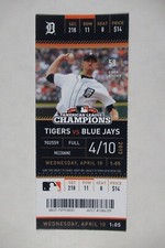 DETROIT TIGERS VS TORONTO BLU JAYS 4/10/2013 FULL TICKET ~ DOUG FISTER