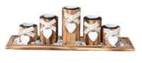 Teelichthalter Set Mit Herz Und Schleife 39Cm Tischdeko Kerzenhalter Dekoration