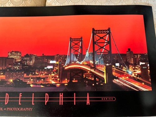 Jerry Driendl 1995 Philadelphia Skyline Art Print - 36 Inch x 14 Inch - Picture 11 of 13