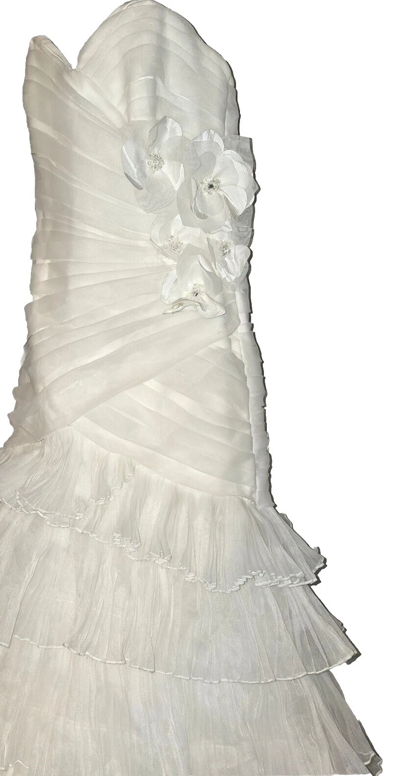 Vestidos de novia en niveles blanco de organza