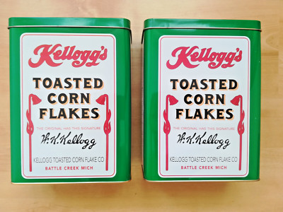 2 Stück (Set) - Kellogg's Toasted Corn Flackes - Vorratsdosen aus Metall