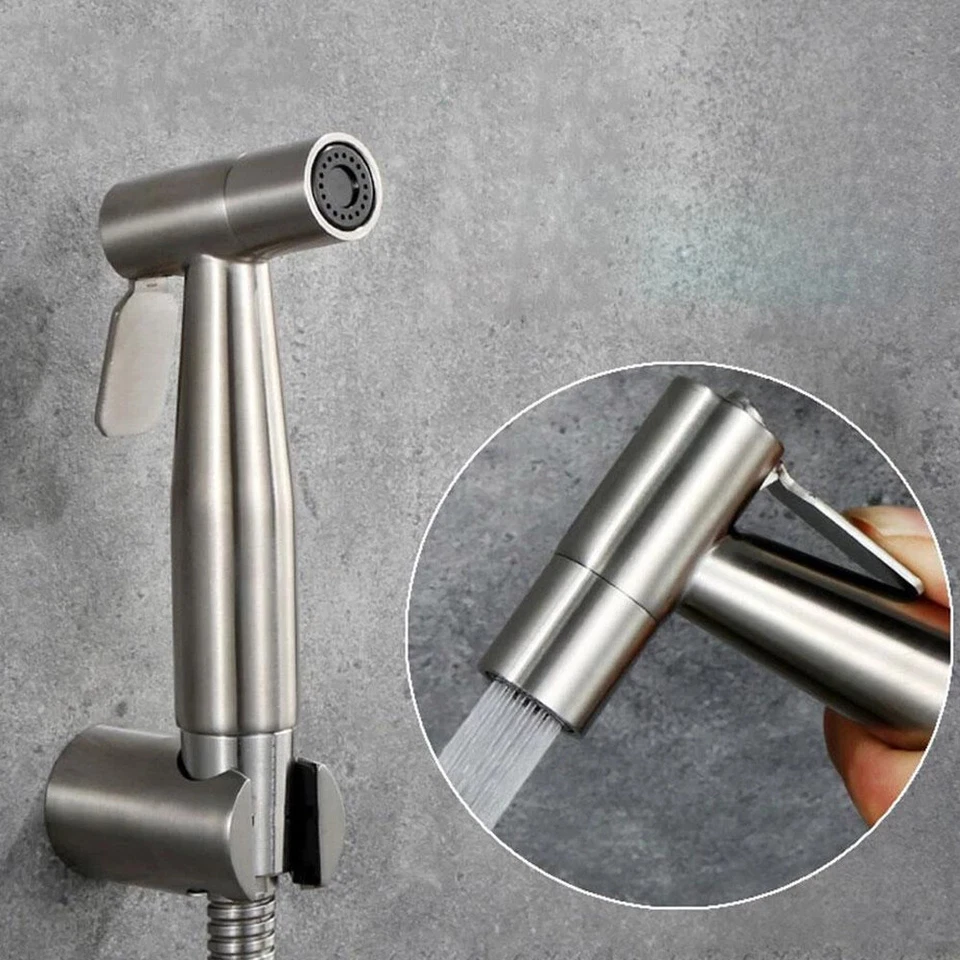 Bidet Brause mit Halter Edelstahl WC Hand Duschkopf Intim Hygiene Dusche Bad Set - Bild 4 von 4